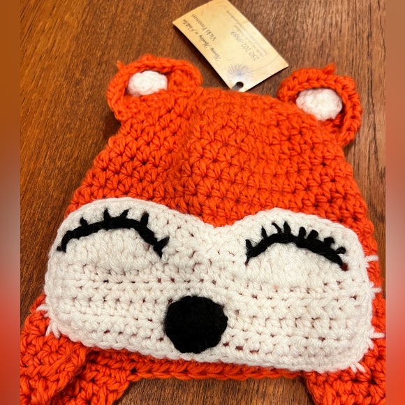 NWT Artisan made Kids Fox Crochet Hat Artist Vikki Freeman - Picture 3 of 4